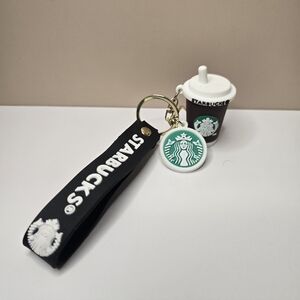 Black Keychain with Starbucks Logo